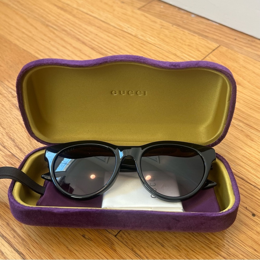 GUCCI GG0763S 001 Black Gray Gradient Cat Eye Women Sunglasses